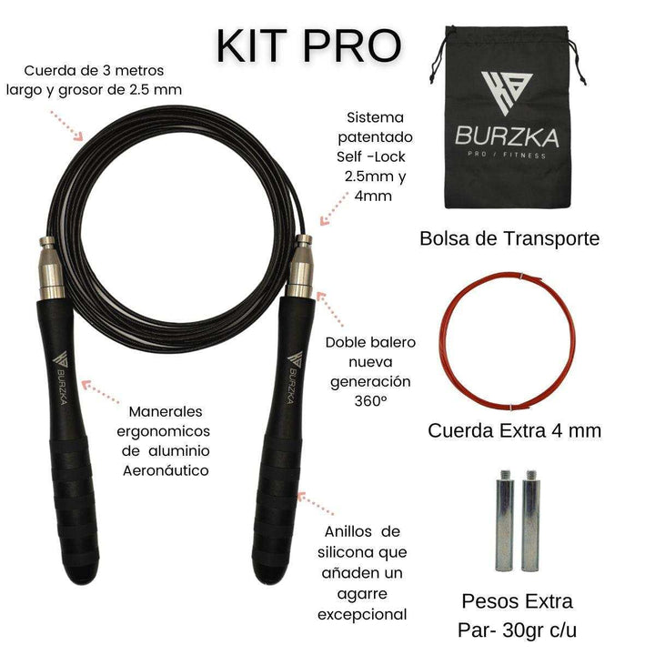 Cuerda Aluminio Pro Negra - Burzka