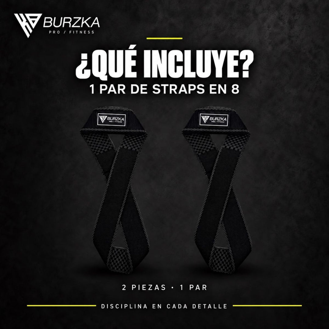 Straps Figura 8 Kevlar Negro