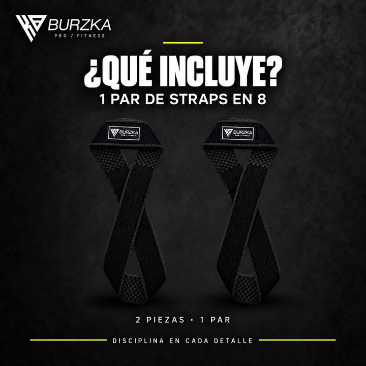 Straps Figura 8 Kevlar Negro
