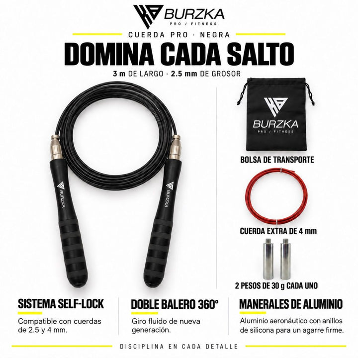 Cuerda Aluminio Pro Negra