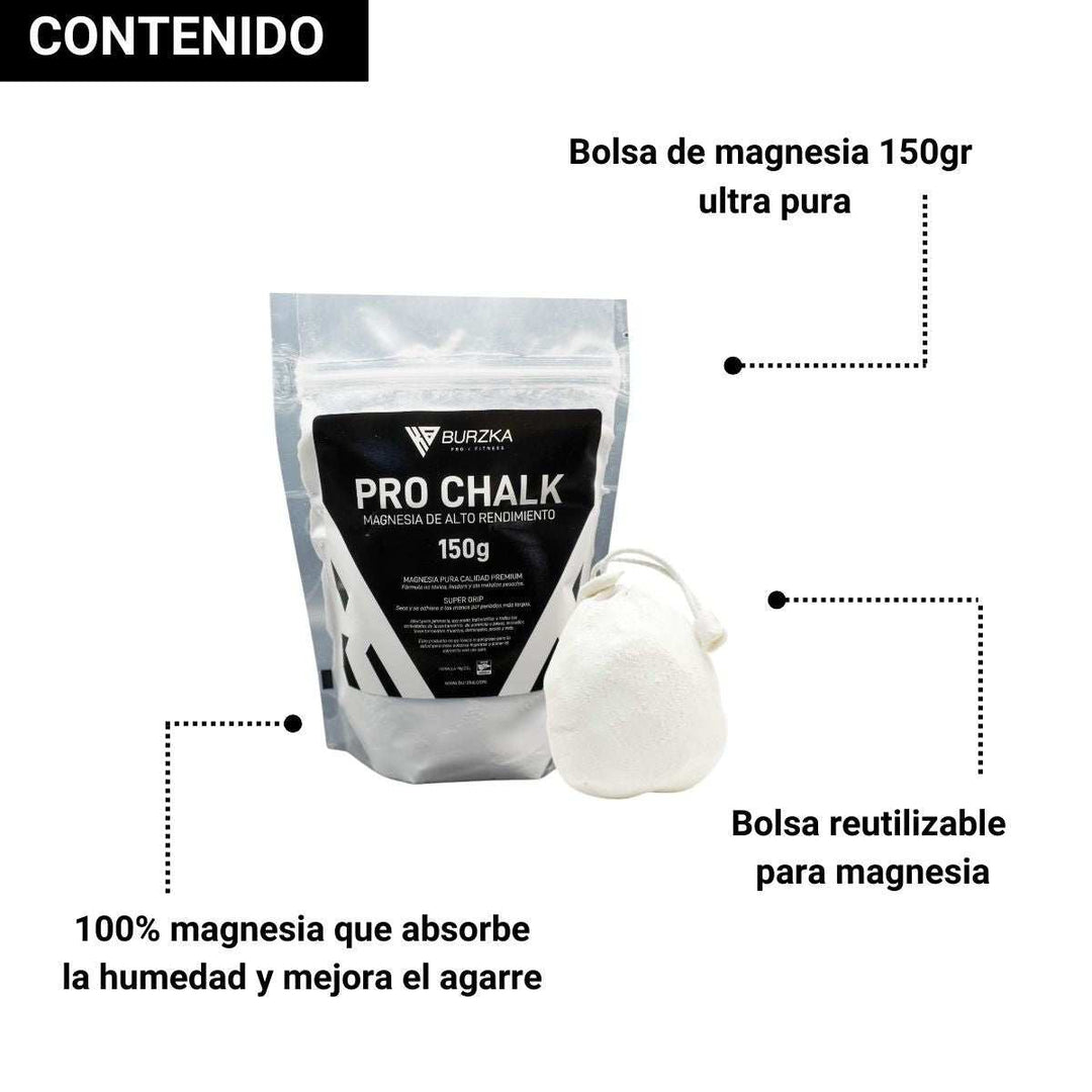 Pro Chalk Burzka Magnesia 150 gr con Bolsa Reutilizable