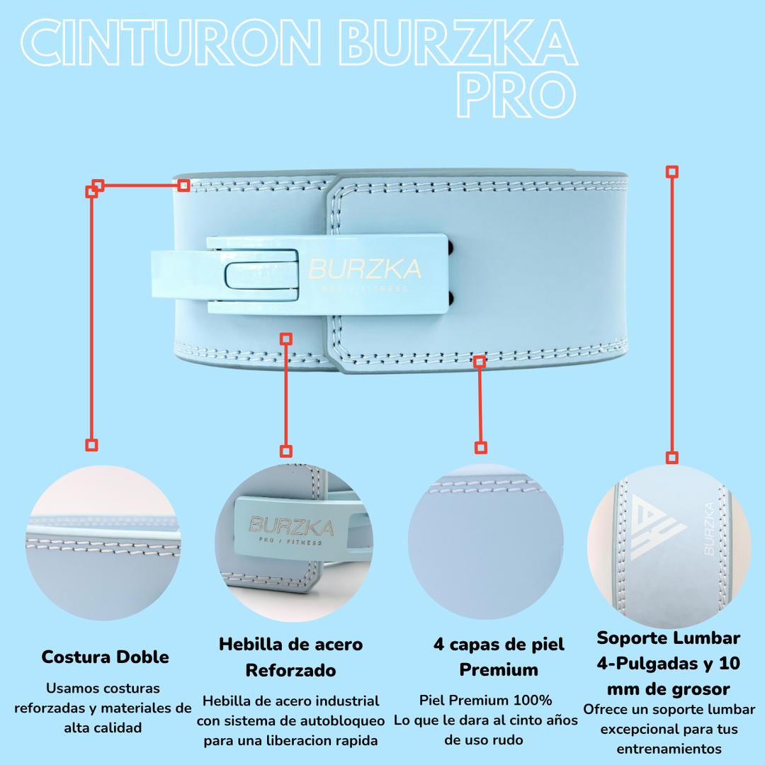 Cinturón Faja Powerlifting Baby Blue