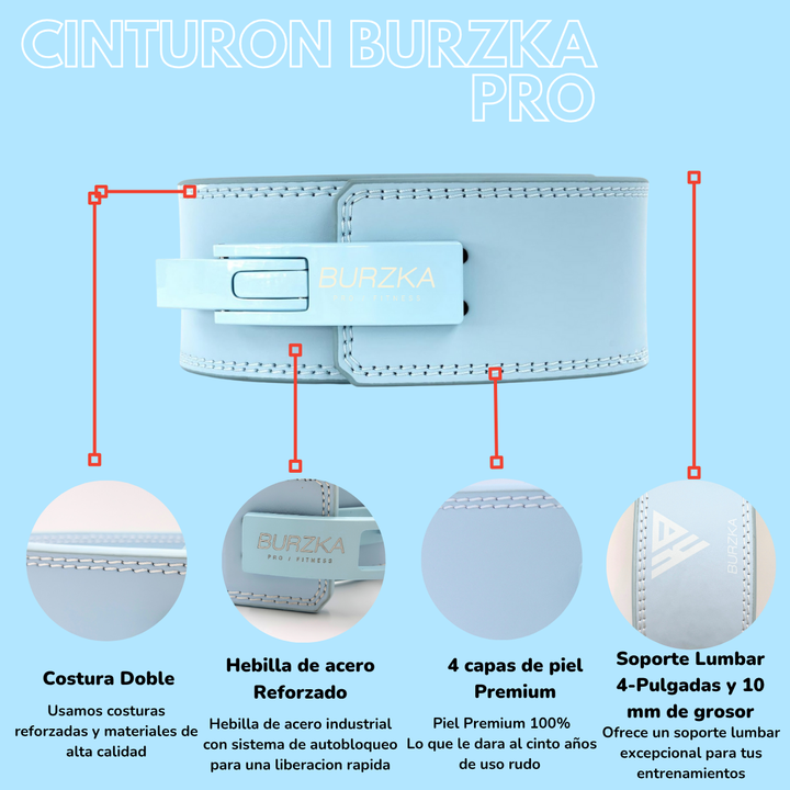 Cinturón Faja Powerlifting Baby Blue