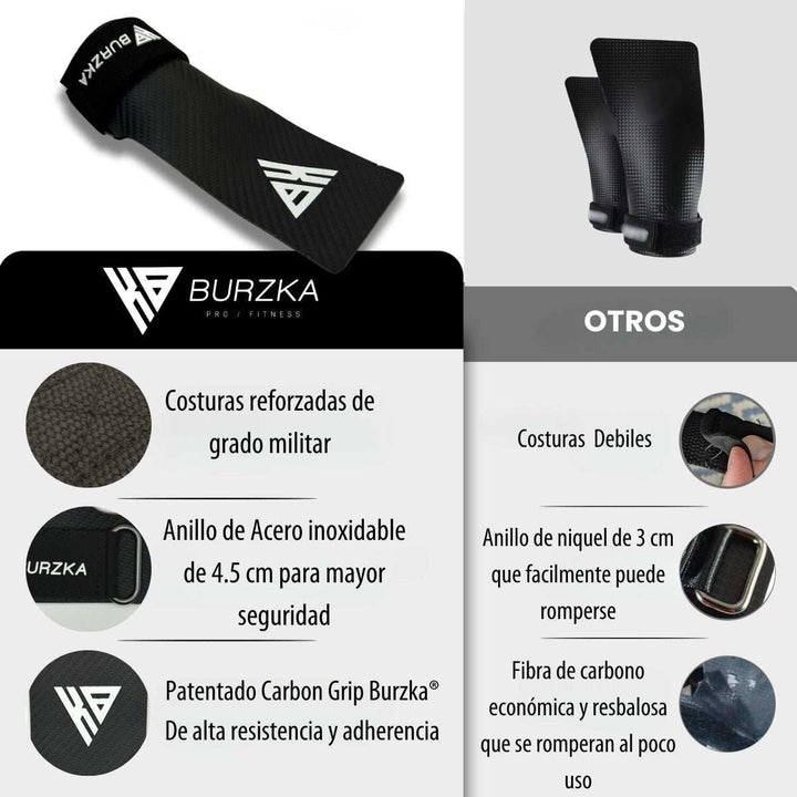 Calleras Carbon Grip Fingerless Negra - Burzka
