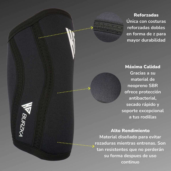 Rodilleras Pro 7 mm Negro V1 - Burzka