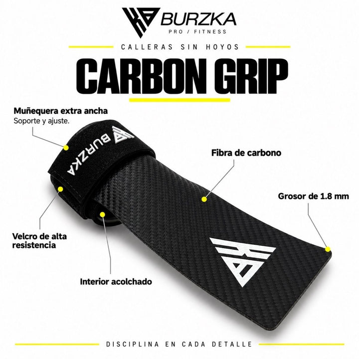 Calleras Carbon Grip Fingerless Negra