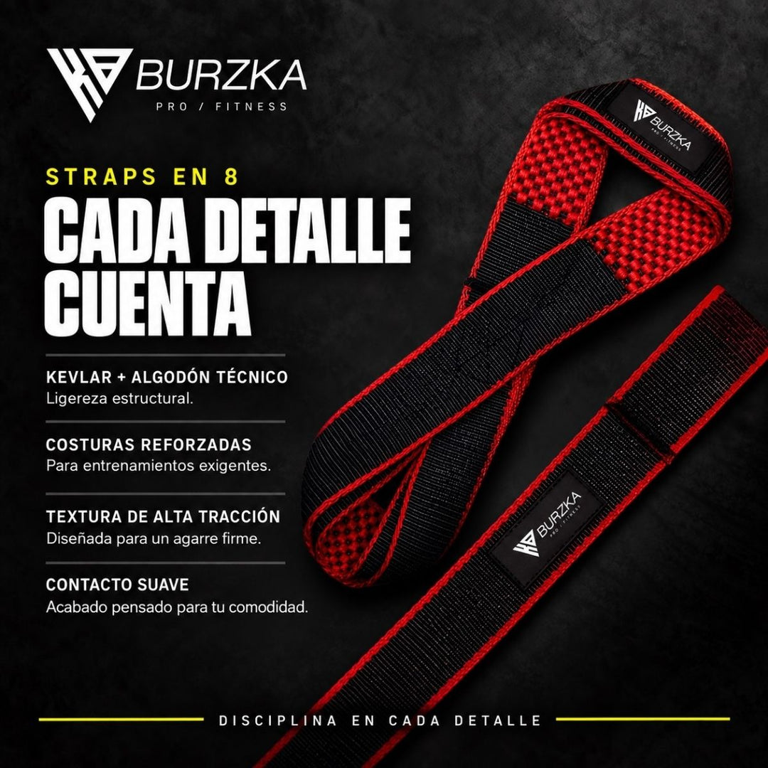 Straps Figura 8 Kevlar Negro