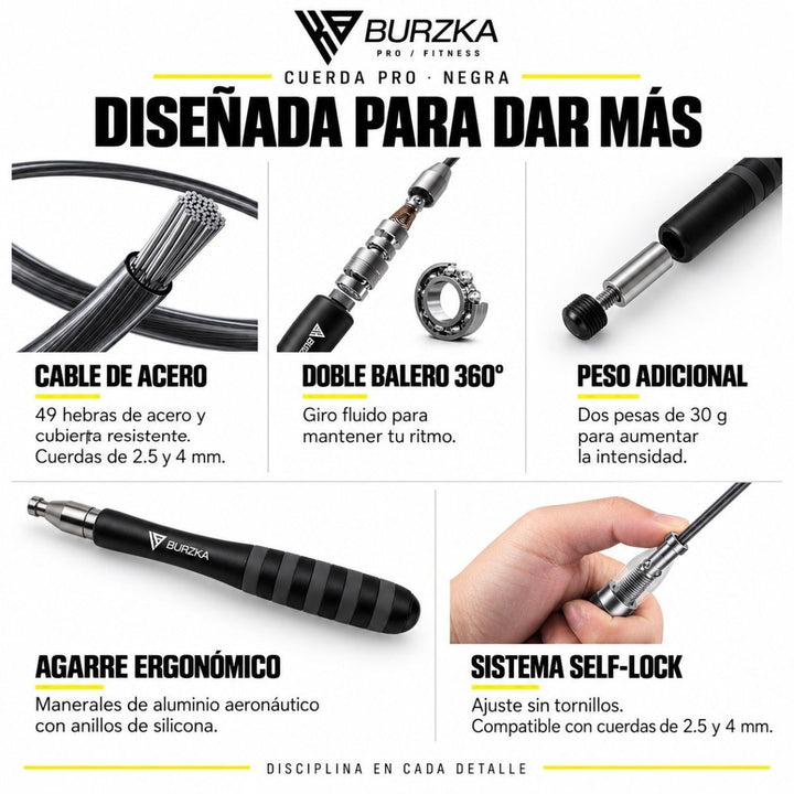 Cuerda Aluminio Pro Negra