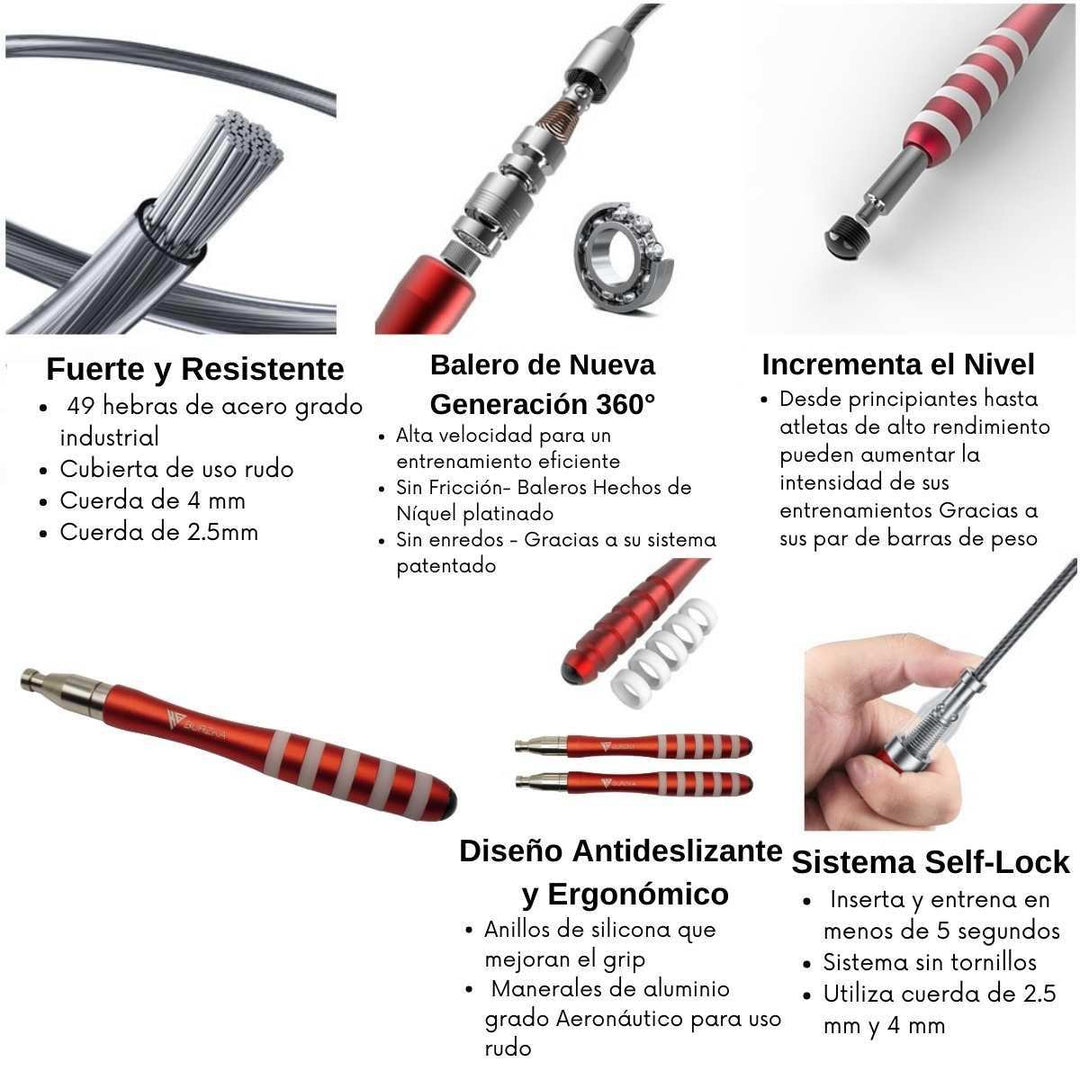 Cuerda Aluminio Pro Roja - Burzka - #AltoRendimiento#