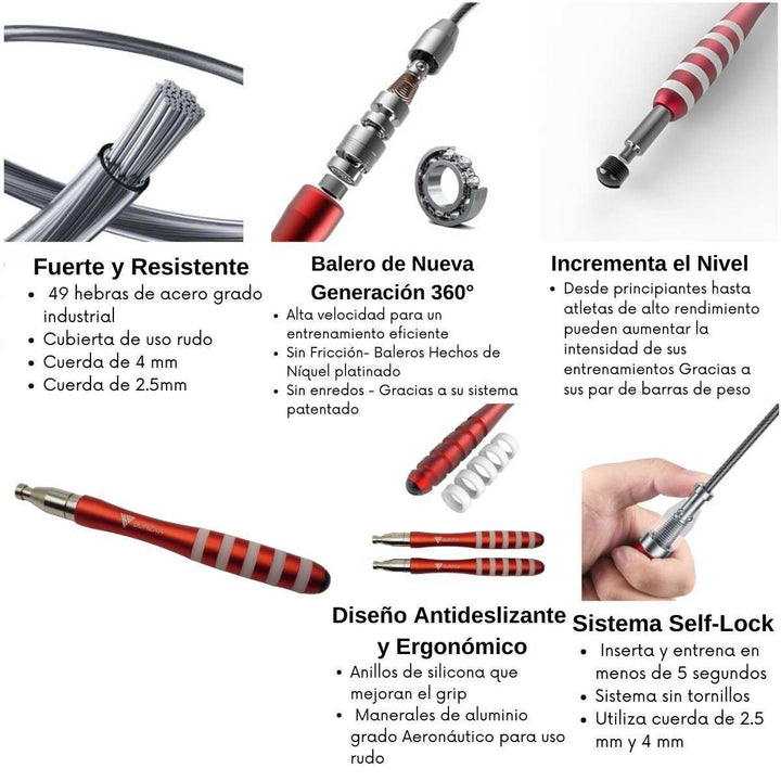 Cuerda Aluminio Pro Roja - Burzka - #AltoRendimiento#